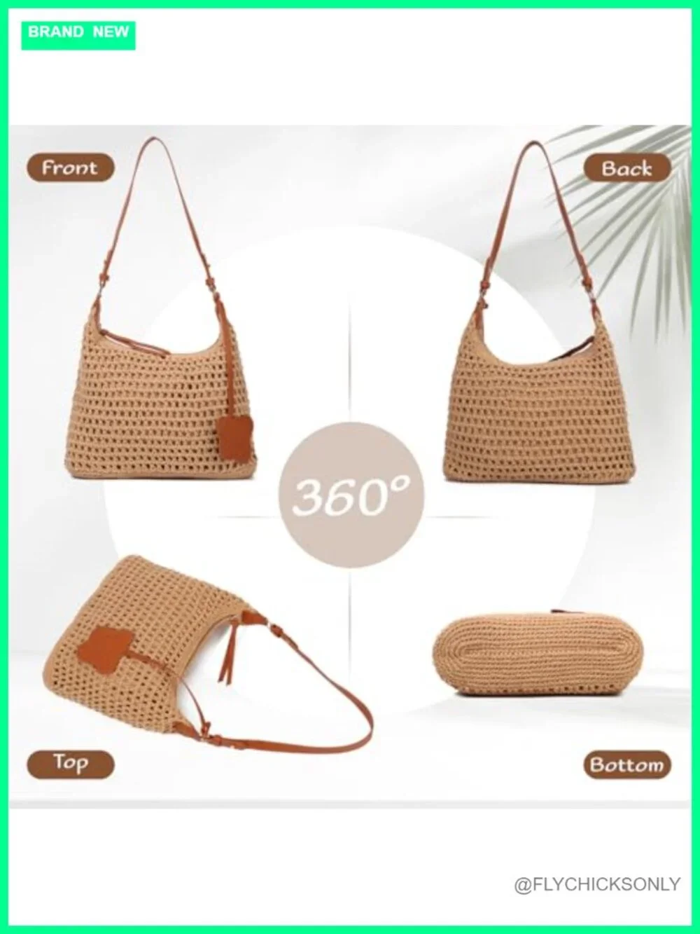 Handmade Crochet Hobo Purse Bag, Summer Beach Tote, Knitted Vacation Travel